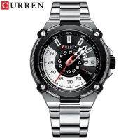 ⌚ใหม่ CURREN นาฬิกาชายแบรนด์เนมยอดนิยมสำหรับผู้ชายนาฬิกาข้อมือนาฬิกาวันที่ผู้ชายควอตซ์ลำลองเหล็กกันน้ำเต็มรูปแบบ