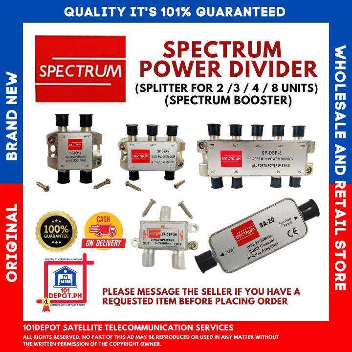 SPECTRUM SPLITTER FOR 2 WAY / 3 WAY / 4 WAY / 8 WAY / BOOSTER/IN LINE