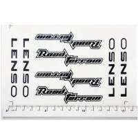 สติกเกอร์ติดก้านแม็ก LENSO Road&amp;Terrain 1 ชุด ติดได้ 4 ล้อ พื้นสีใส ตัวอักษรดำ