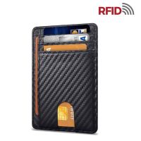 hot！【DT】☍✱  THINKTHENDO Blocking Leather Wallet Minimalist Credit Card Money Purse Holder Fashion Holds up to 12 Cards