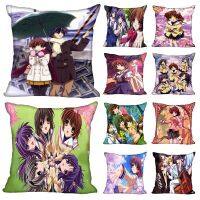 （ALL IN STOCK XZX）Newly designed custom boutique CLANNAD painted square pillowcases Fashion pillowcases   (Double sided printing with free customization of patterns)