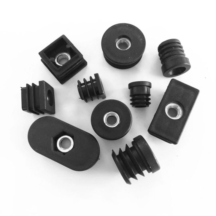 4pcs-m8-m6-plastic-furniture-legs-hole-plug-with-nut-black-blind-hole-end-cover-chair-leg-protective-cover-furniture-hardware