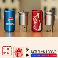 ♥COD+100% original authentic Flash Drive 128GB 64GB 32GB 16GB 8GB 4GB Novelty Drinks in Can Pen Pendrive Storage Gift Memory Stick USB 3.0