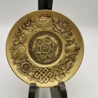 Free Delivery China Elaboration Brass Carving Propitious “Eight Treasures” Disc Metal Crafts Home Decoration