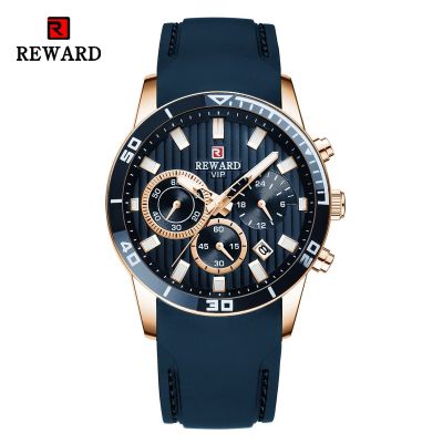 （A Decent035）REWARD Men Wristwatch Fashion LuxurySport StopwatchWatches Business WristforSilicone Strap