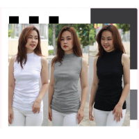 Police Bodygirl เสื้อแขนกุด คอปีน Basic ทรง Slim Fit (G175)