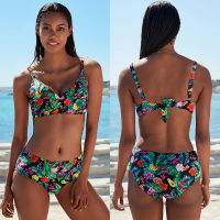 Woman White Swimwear High Waist Bikini Big Women Bathing Suits Floral Vintage Female Sexy Bather Swimsuits