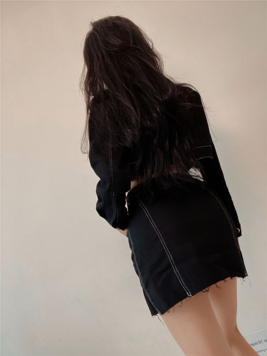 womengaga-skirts-set-2022-new-fashion-lapel-denim-jacket-short-zipper-top-slim-split-mini-skirt-two-piece-suit-set-kroean-8two