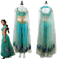 Movie Princess Aladdin Role Play Molina OMI Scott Green And Blue Dress Adult Women Halloween Carnival Free Delivery Broken Code