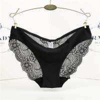 1 PC Women Sexy Knickers Bikini Hollow Flower Lace Thongs Lingerie V-string Panty Underwear Female