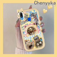 เคส Chenyyka สำหรับ VIVO Y91เคส Y95 Y91i แฟชั่นแมวสุดน่ารักสีสันสดใสน่ารักเลนส์กล้องถ่ายรูปแบบนิ่มสัตว์ประหลาดน้อยซิลิโคนโปร่งใสเคสป้องกันกันกระแทกแบบใสง่าย