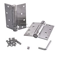 4 Inch Stainless Steel Automatic closing Single Action Silver Spring Door Hinges Adjustable tension Pack of 2