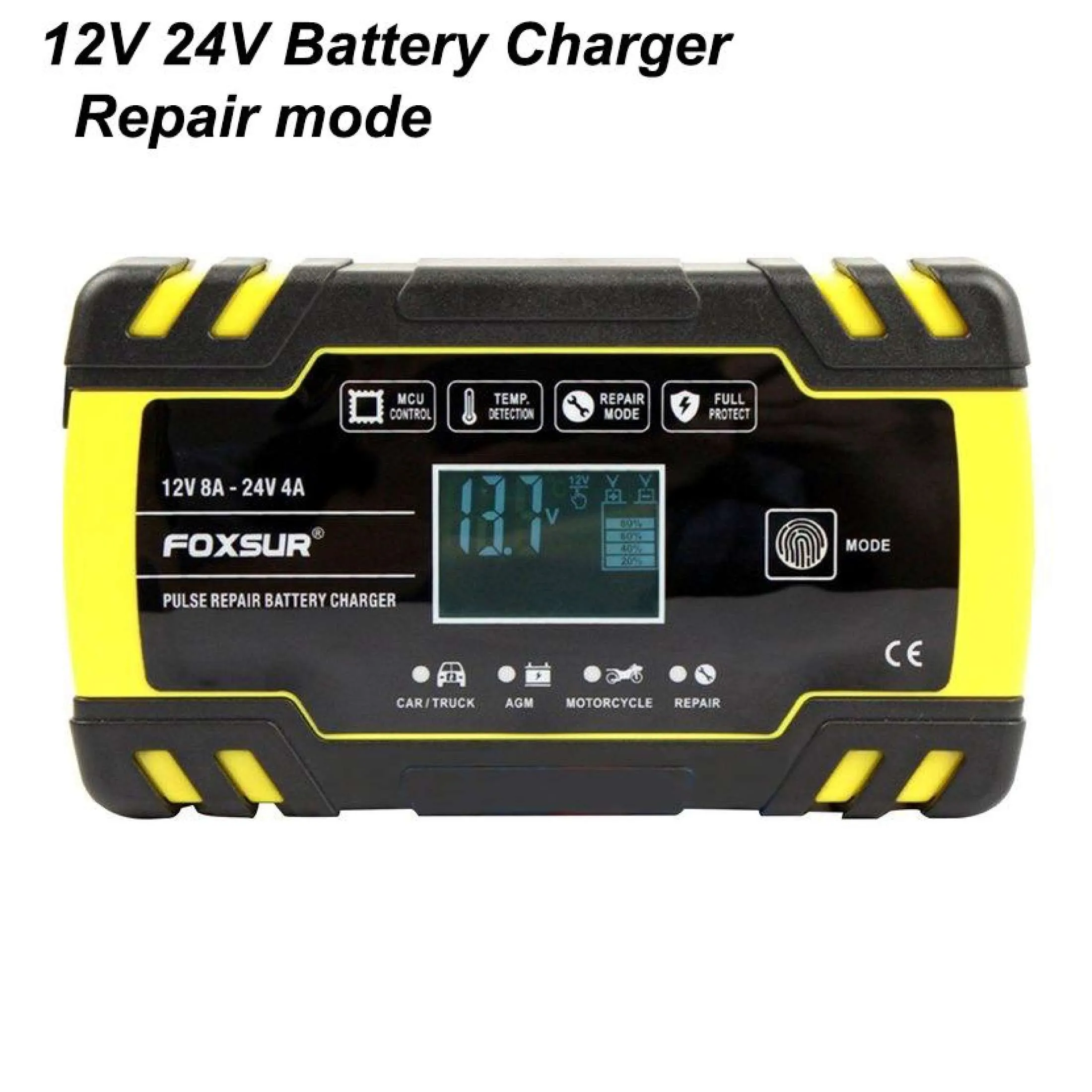 2020 FOXSUR 12V 24V portable Golf Car Battery Charger Maintainer &  Desulfator Smart Pulse Repair Motorcycle Car Battery Charger | Lazada PH