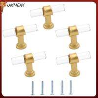 UMMEAX ลิ้นชักแบบดึงเดี่ยวทำจากสังกะสีอัลลอยอุปกรณ์เหล็กเครื่องตกแต่งบ้านห้องครัวห้องน้ำทำจากคริสตัลลูกบิดลิ้นชัก5ชิ้น