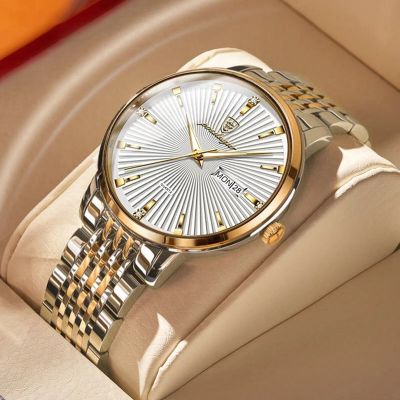 POEDAGAR 2023 New Luxury nd Business Men Watches Sport Stainless Steel Luminous Waterproof Calendar Quartz Wristwatch For Man