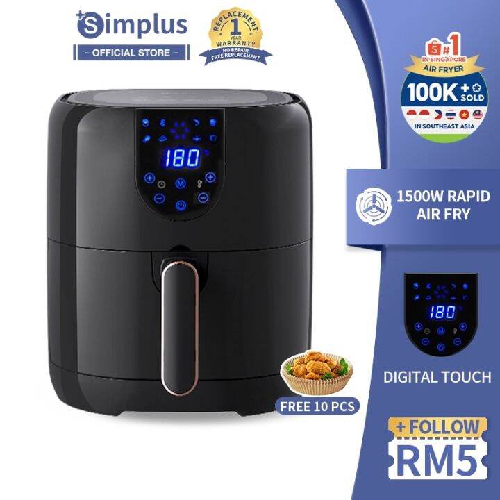 [PROMO SALES] 【Second Order 50 Off 】Simplus Air Fryer 5L Digital Air ...