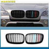 1pair Glossy Black Car Front Bumper Grille Front Mesh Grille for BMW X5 E70 X6 E71 2007-2014