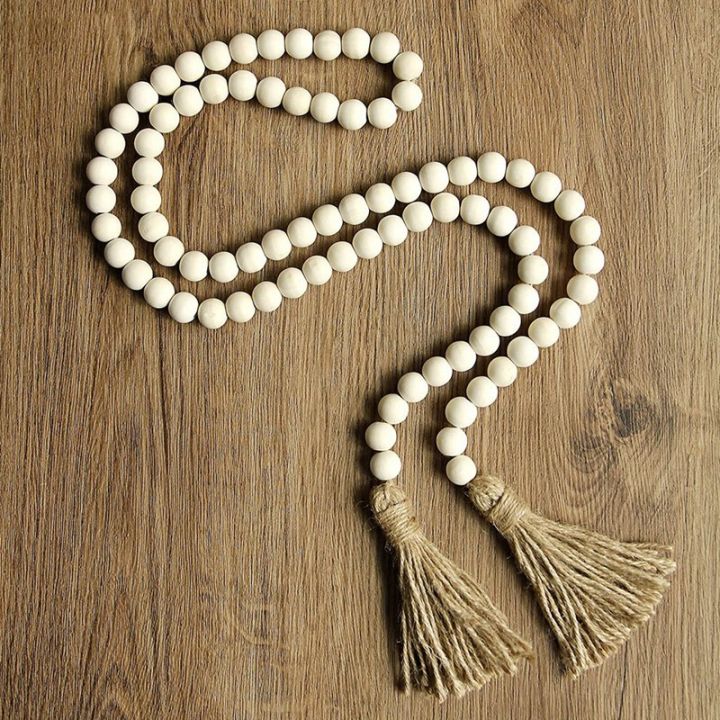 3x-wood-bead-garland-with-tassels-farmhouse-beads-rustic-country-decor-boho-beads-wall-hanging-decoration-wood-color