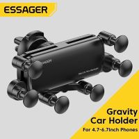 ☁ↂ EssagerUniversal 6 Points Solid Fold Car Phone Holder Gravity Car Holder For Phone In Car Air Vent Clip Mount Smartphone Holder