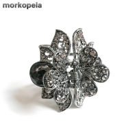 【 CW】Morkopela Lotus Flower Crystal Hair Claw Clip Fashion Women Hairpin Jewelry Banquet Rhinestone Hair Pin Accessories