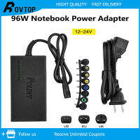 Rovtop อะแดปเตอร์แปลงไฟ12-24V 8หัวปรับได้อเนกประสงค์100V-240V หลายอุปกรณ์ชาร์จอินเทอร์เฟซ96W เครื่องสำรองไฟคอมพิวเตอร์