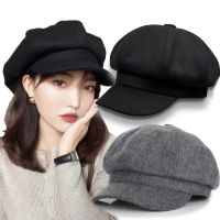 Loose Cloud Top Octagonal Beret Hats Wool Blended Newsboy Hat Women Cool Street Brim Cap Outdoor Winter Autumn Berets Caps Girl