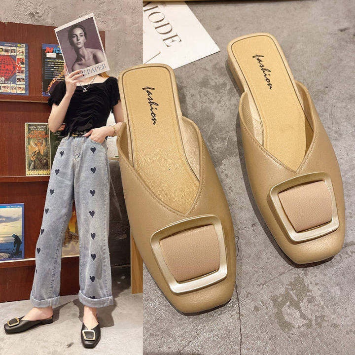 kkj-mall-ladies-slippers-2021-summer-new-style-ins-fashion-sandals-korean-fashion-all-match-square-toe-lazy-shoes