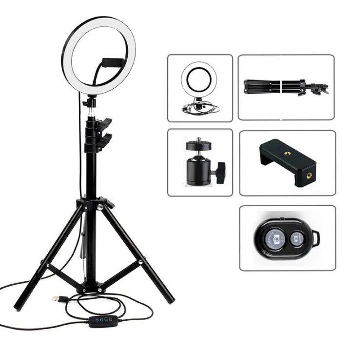 26 CM Professional Ring Light with Tripod and Other Camera Accessories