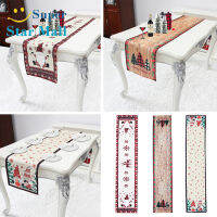 Supermall Christmas Table Runner Merry Xmas Table Cover โต๊ะรับประทานอาหารตกแต่งสำหรับในร่มกลางแจ้ง Home Party Decor