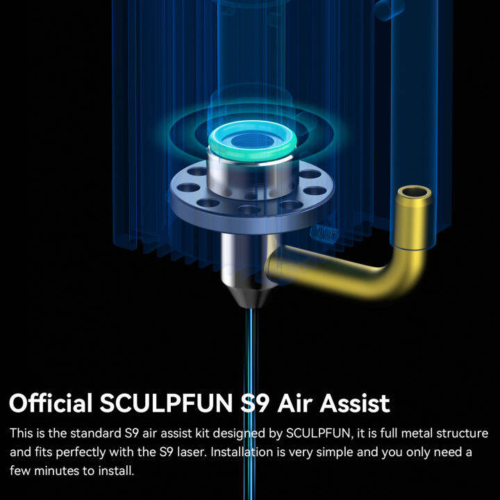 kkmoon-original-sculpfun-s9-air-assist-ชุดหัวฉีด-ไม่มีปั๊มลม-ความเร็วสูง-air-assist-โครงสร้างโลหะเต็มรูปแบบเหมาะอย่างยิ่ง-s9เลเซอร์ติดตั้งง่ายอัพเกรด-la-ser-แกะสลักและตัดเครื่องอุปกรณ์เสริม