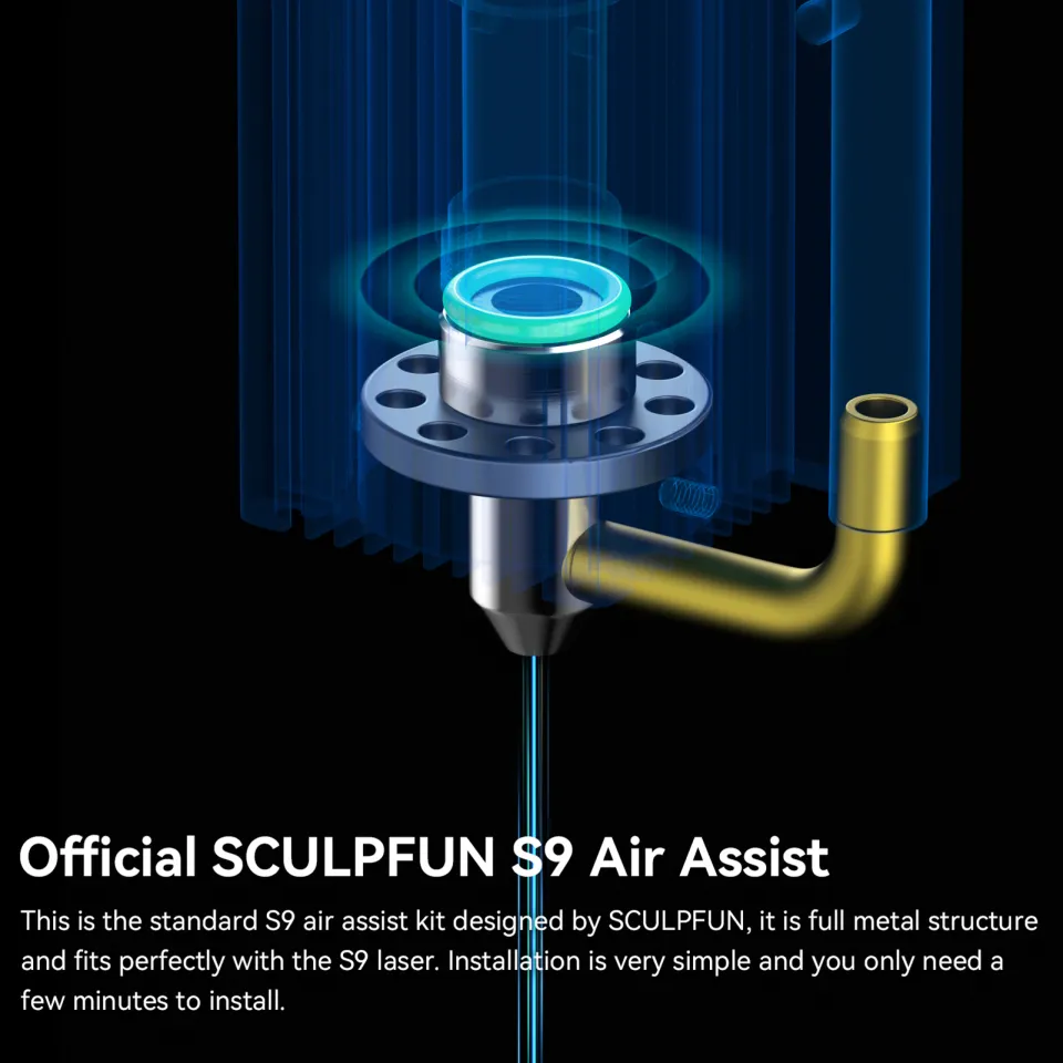 Original SCULPFUN S9 Air Assist Nozzle KitWithout Air Pump High Speed Air  Assist Full Metal Structure