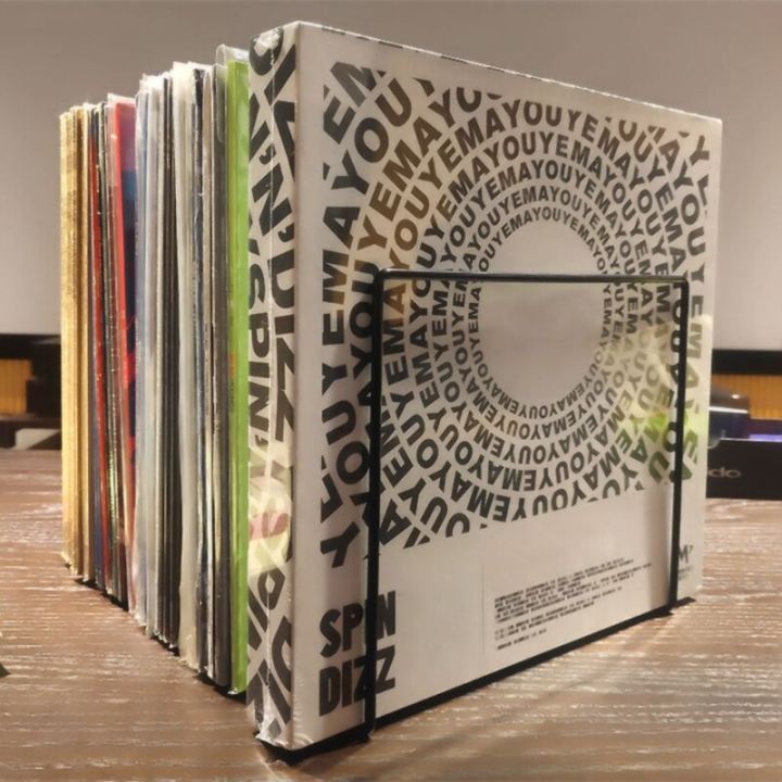cool-dhakamall-professional-black-metal-lp-vinyl-record-display-shelf-turntable-record-collection-storage-shelf-จัดแสดง-stand-holder