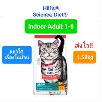 ด่วนโปร ส่งฟรี ฮิล Hills Science Diet INDOOR ADULT 1-6 อาหารแมว อายุ 1-6 ปี สูตรแมวเลี้ยงในบ้าน 1.58kg