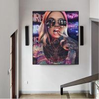 Graffiti Tattoo ผู้หญิง 5D เพชรภาพวาด Wall Art Cross Stitch เซ็กซี่ Cool Girl โปสเตอร์ Diy เต็มรูปแบบโมเสค Handmade Home decor