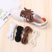 2Pcs Linen Cotton ShoeLaces Fashion Round Shoe Laces Board Shoes Sneakers Shoe Laces Cross Braiding Strap White Beige Gray Black