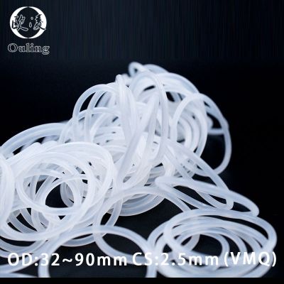 White Rubber Ring Silicone/VMQ O ring Seals 2.5mm Thickness OD32/34/35/38/40/42/44/45/48 90mm Silicon Oring Seal Gasket Washer