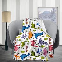 Cute Dinosaur Fleece Throw Blankets for Kids, Child GiftCartoon - Fuzzy Warm Cozy Soft Thick Plush W