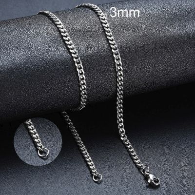 JDY6H Cuban Chain Necklace for Men Women, Basic Punk Stainless Steel Curb Link Chain Chokers,Vintage Gold Color Solid Metal Colla