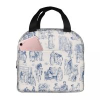 【YOYO Household Products】 Pride And Prejudice Jane Austen Lunch Bag Portable Insulated Canvas Cooler Thermal Picnic Lunch Box For Women Kids