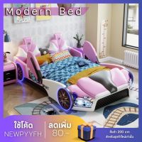 เตียง เตียงนอน ลายรถสปอร์ต ไฟที่ล้อ ลำโพงหัวเตียง สีเพิ่มเติมสอบถามได้ Sports car bed There are lights and speakers at the head of the bed. Storage at the end of the bed