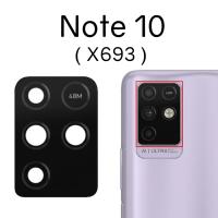 ด้านหลังกระจกกล้องถ่ายรูปสำหรับ Infinix Note 10 Pro ที่เปลี่ยนฝาครอบกระจกเลนส์กล้องถ่ายรูป + สติกเกอร์กาว Note10 X693 X695ชิ้นส่วนอะไหล่ X695C