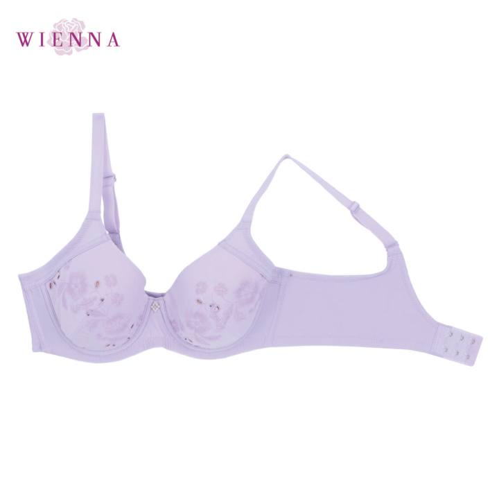 wienna-db91304-ชุดชั้นใน-เวียนนา-beauty-เสื้อชั้นใน-มีโครง-ไซซ์-b-c-d-32-36-สีออฟไวท์-ม่วง-เนื้อ-rose-carnation