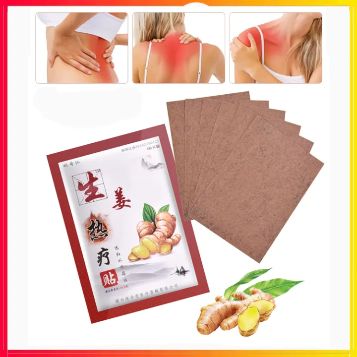 10pcs Heated Ginger Detox Patch Body Neck Knee Pad Pain Relief