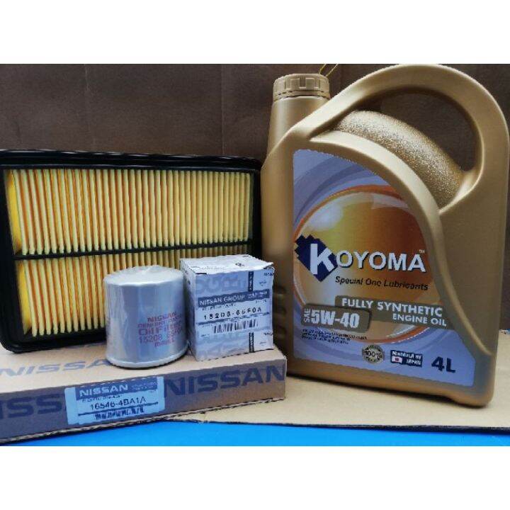 NISSAN XTRAIL T32 2018year OIL FILTER + AIR FILTER + KOYOMA 5W40 FULLY