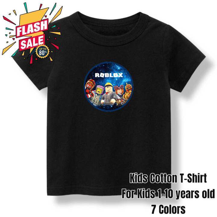 7COLORS ROBLOX GAME GAMER KIDS COTTON TSHIRT UNISEX 1-10 YEARS OLD BOYS  GIRLS BABY TODDLER