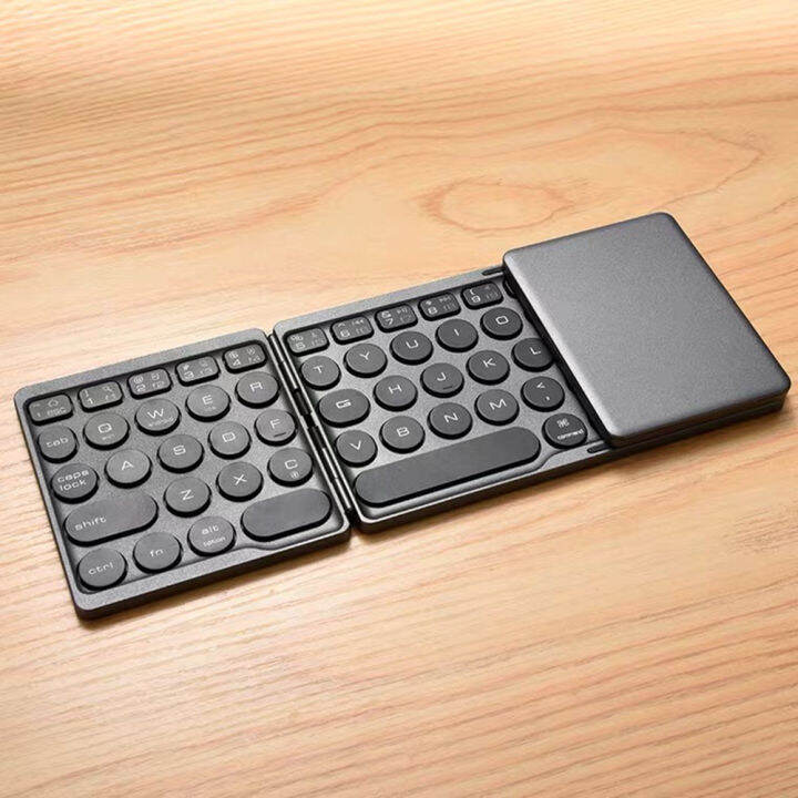 Trifold Keyboard Round Keycap Portable Folding Wireless Teclados with