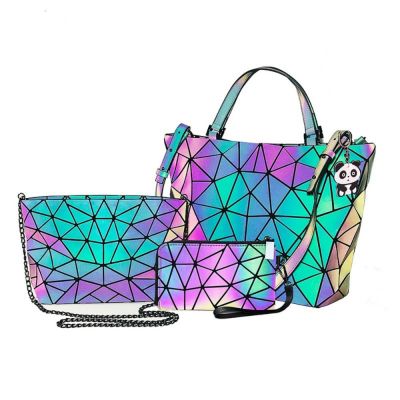 SCOFY Geometric Luxury Crossbody Bags for Women 2021 Holographic Purses and Handbag Luminous Bags Shopping Tote Bags Sac à main