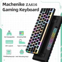 Mini Gaming Mechanical Keyboard 61 Keys RGB Hotswap USB Wired Transparent Pudding Keycaps 60% Ergonomics PC Gamer Girl Claviers