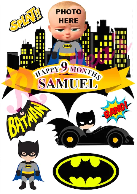 CAKE AND CUPCAKE TOPPERS BATMAN with PHOTO EDITING | Lazada PH