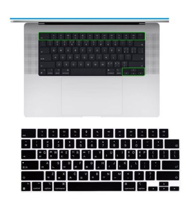 Korean for MacBook Pro 14 inch 2021 A2442 M1 Pro/Max & MacBook Pro 16 inch A2445 silicone  Waterproof keyboard Cover Keyboard Accessories